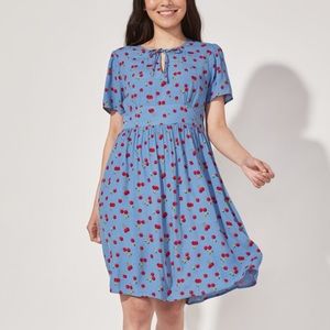 Cherries Printed Tea Dress, UK Size 6 (US Size 0)